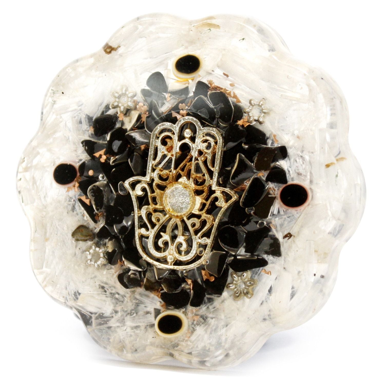 Orgonite Desk Power Packs - Hamsa with Sellonite - Medium