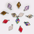 Steel Cased Pendant Diamonds with 12 Assorted Gemstone Chips
