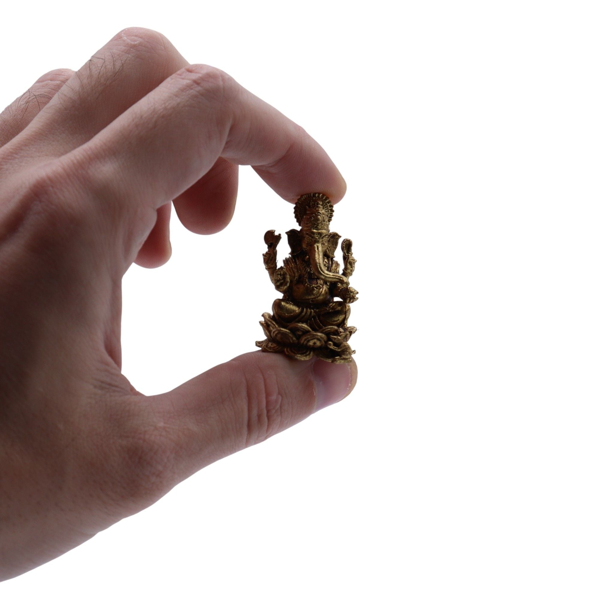 Brass Miniature Ganesha Figurine for Wisdom and Good Fortune