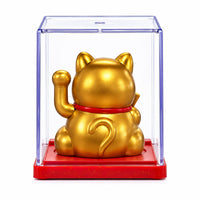 Mini Solar Powered Japanese Lucky Cat in Display Box – Gold