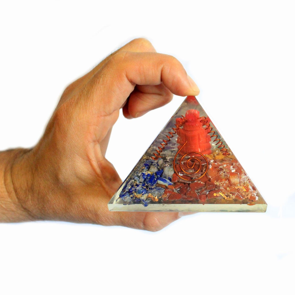 Large Ganesh Orgonite Pyramid 70mm for Unique Home Decor and Energy