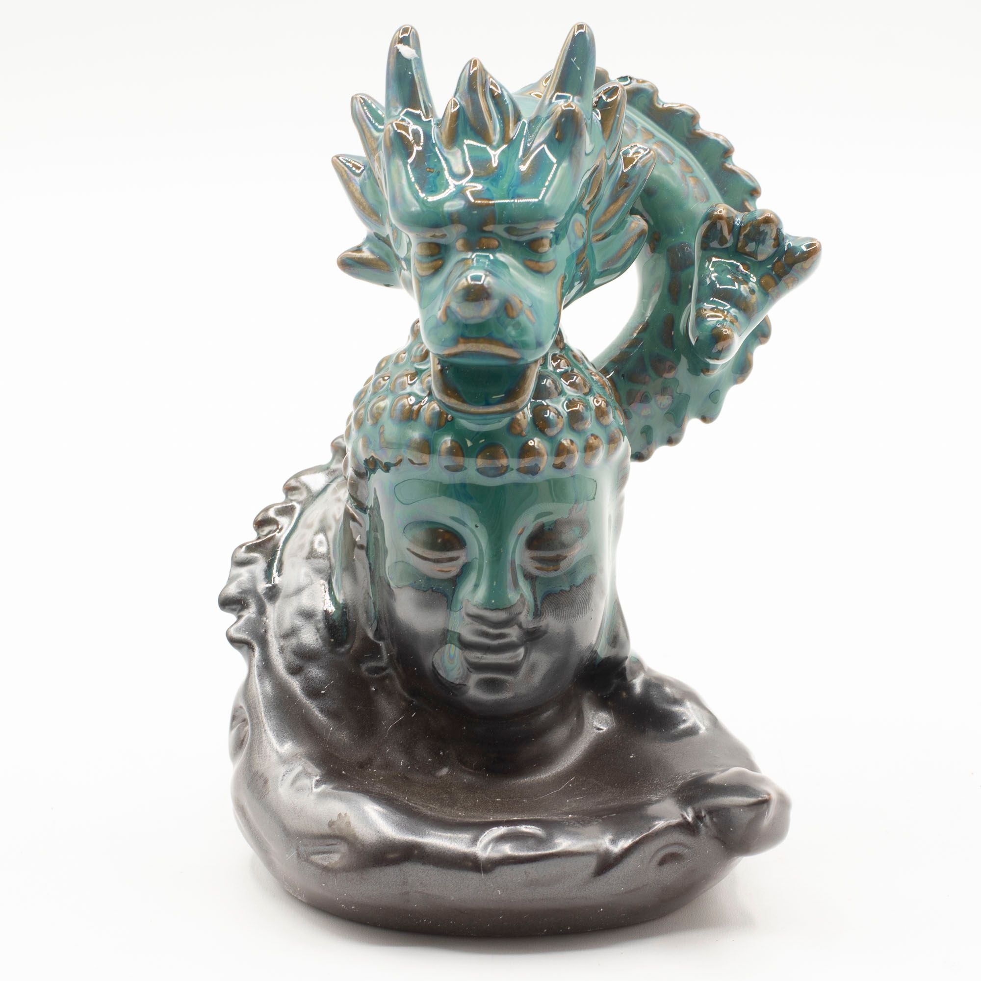 Backflow Incense Burner Dragon Over Buddha for Tranquil Spaces