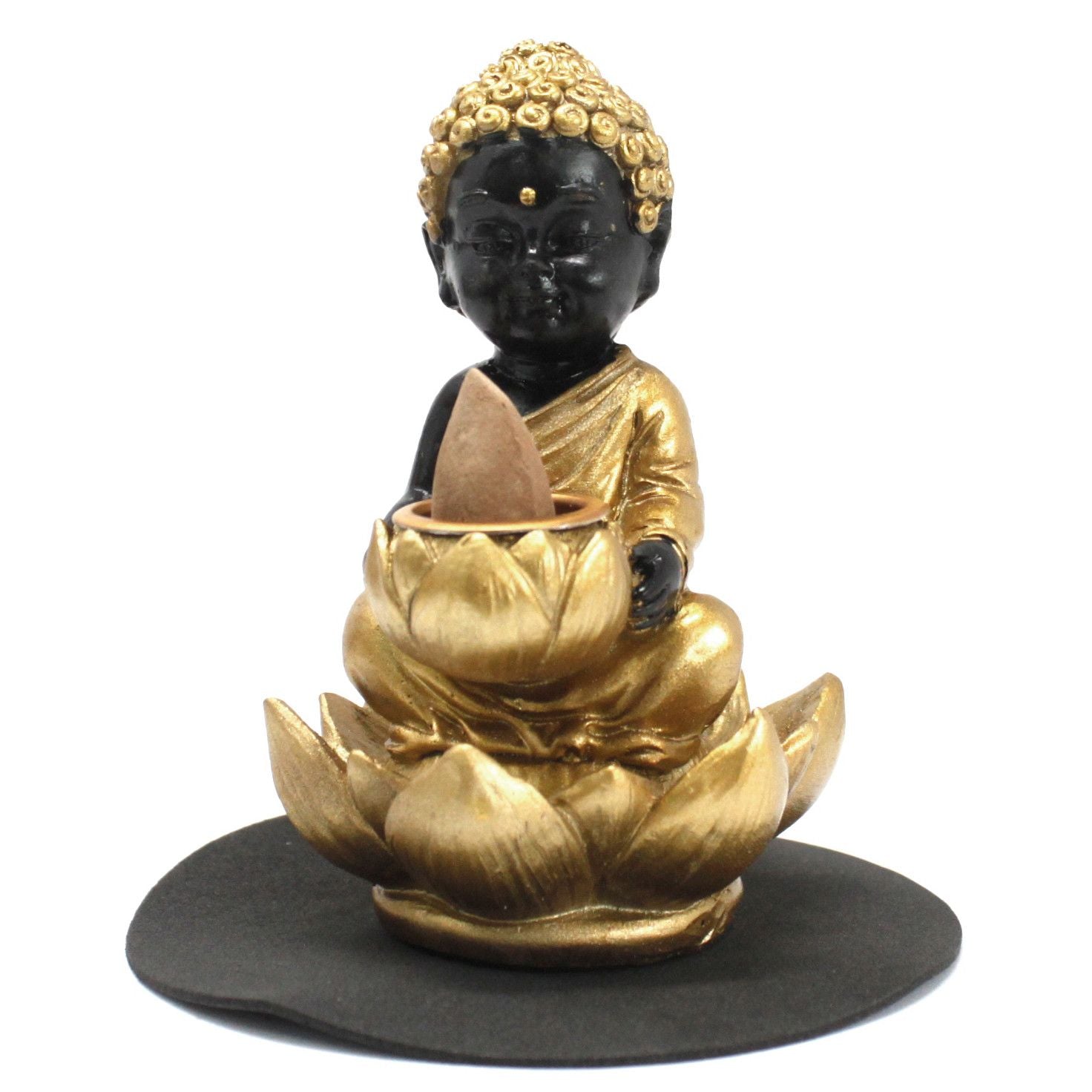 Buddha and Lotus Backflow Incense Burner for Tranquil Spaces