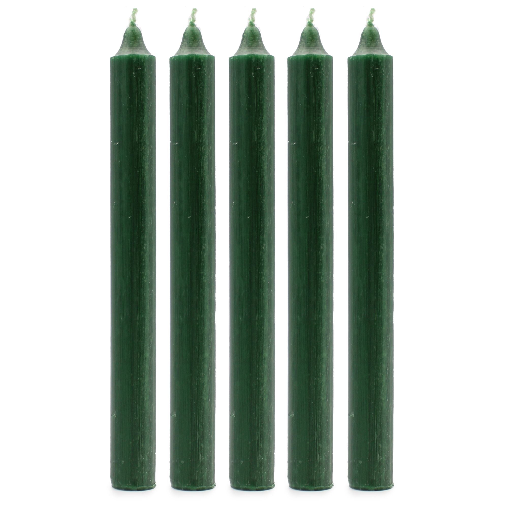 Solid Colour Dinner Candle Set of 21 in Rustic Holly Green Shade