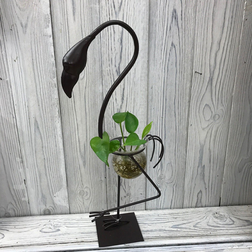 Hydroponic Home Décor Tall Flamingo One Pot Stand for Plants