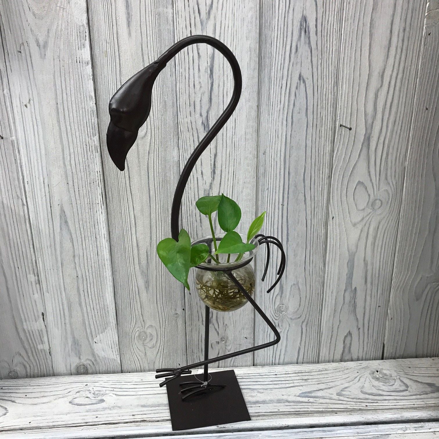 Hydroponic Home Décor Tall Flamingo One Pot Stand for Plants