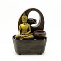 Tabletop Water Feature 21.5cm with Golden Buddha and Pots Design