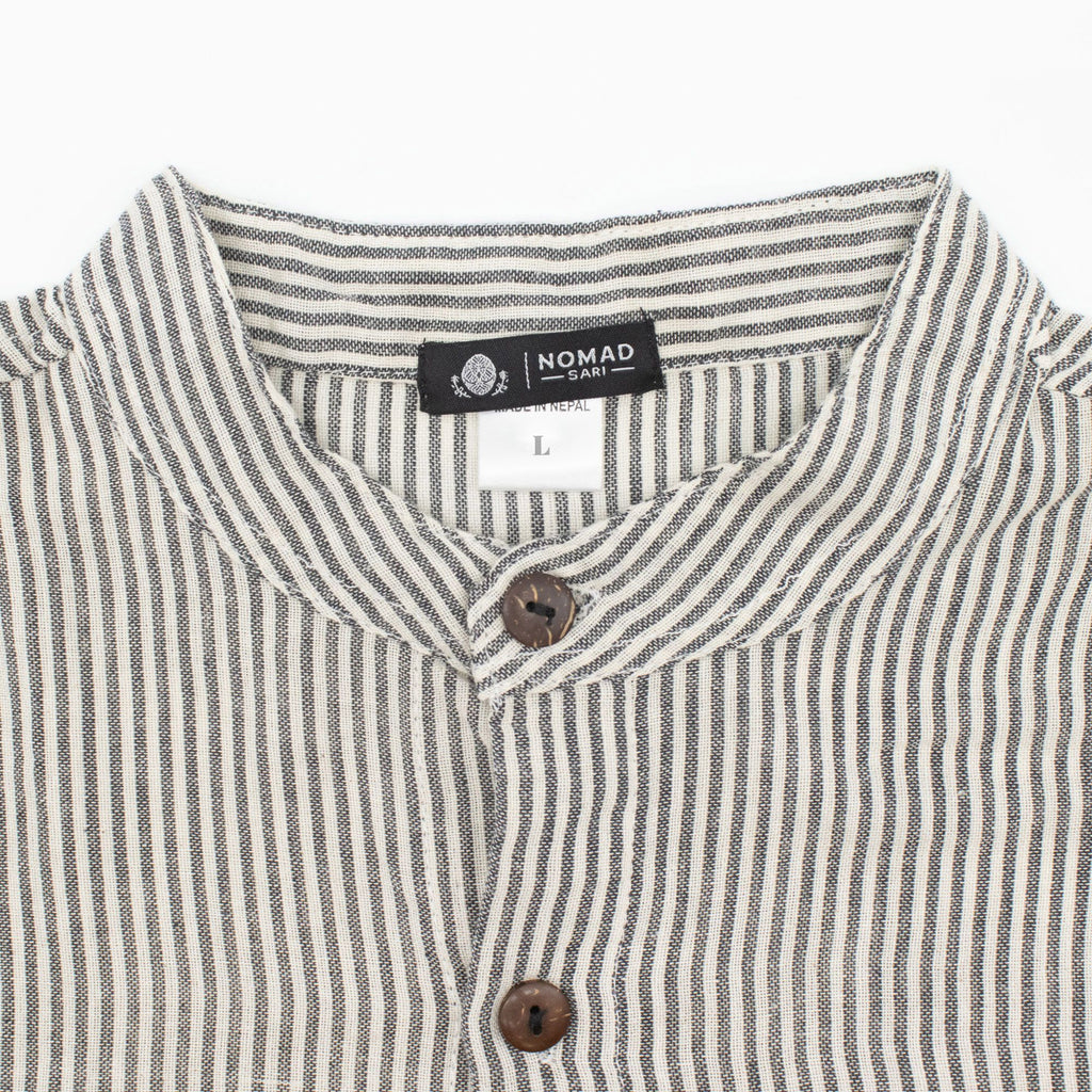 Nomad Sari Grandad Shirt in Grey Stone for Everyday Comfort