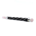 Twisted Healing Wand with Silver Rose Quartz Sphere for Balance