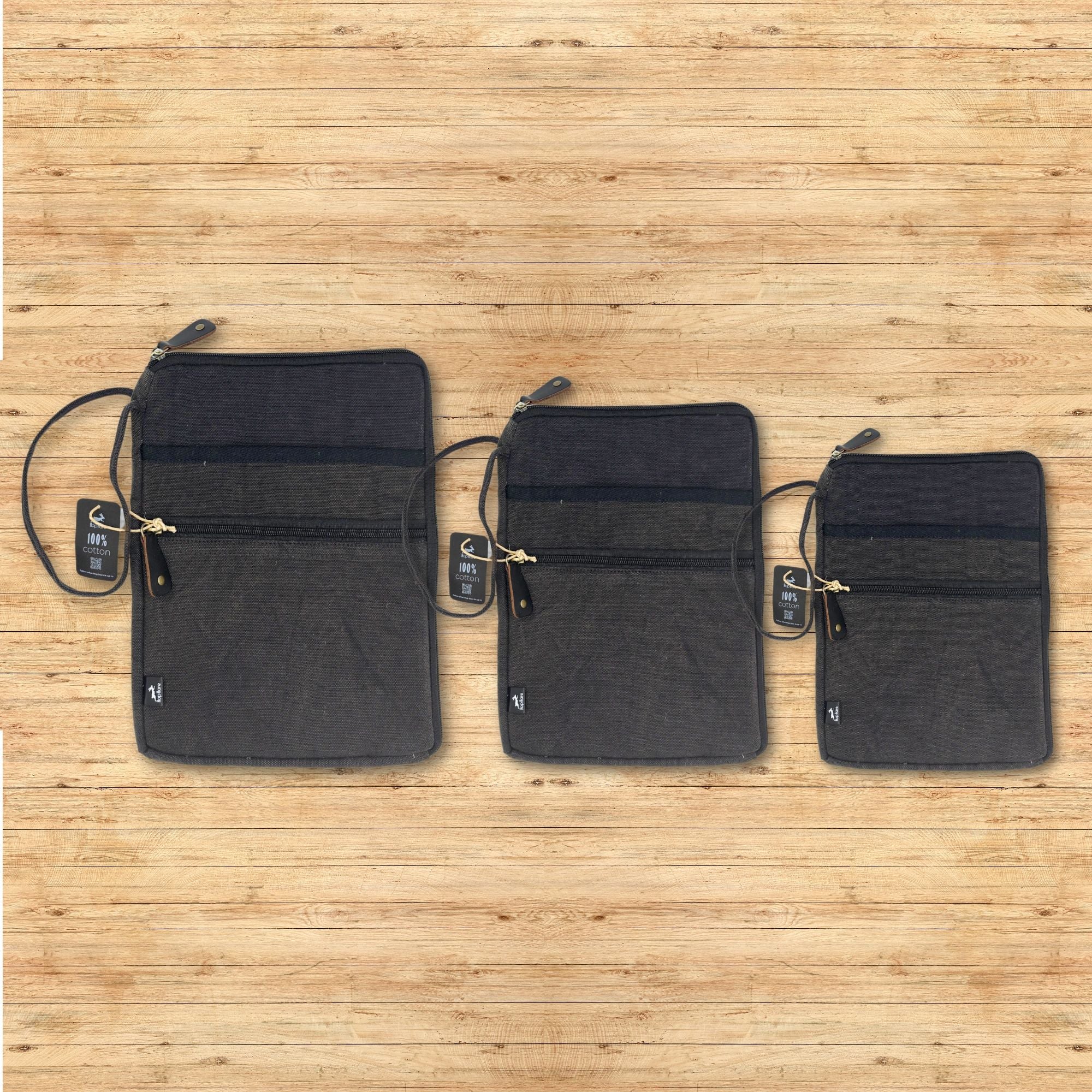 Stonewash Large Laptop Pouch in Charcoal for Daily Convenience
