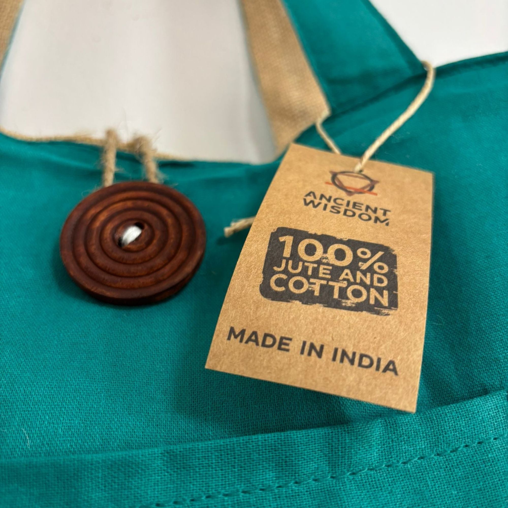 Jute & Cotton Reversible Big Bag in Teal for Stylish Storage
