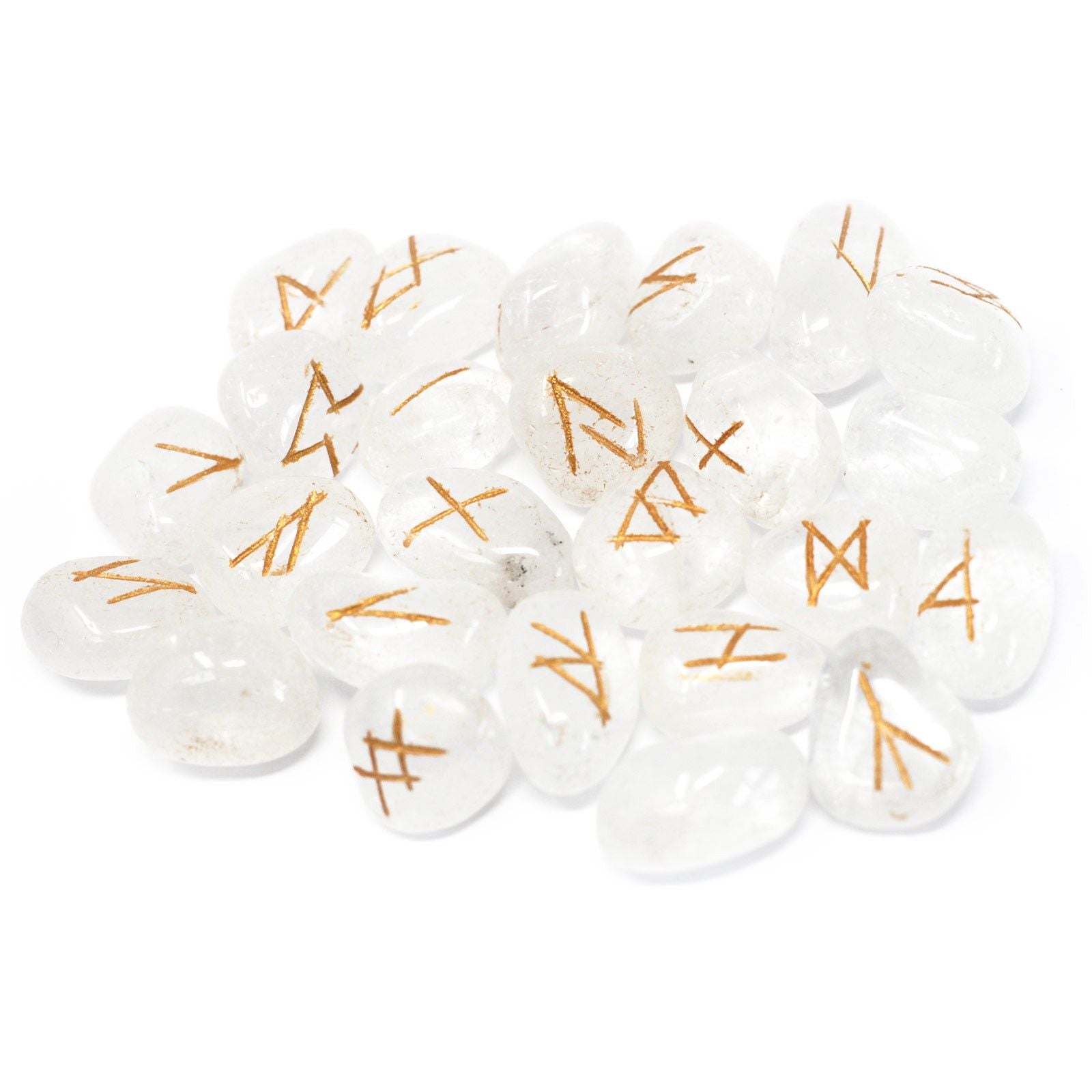 Crystal Runes Stone Set in Pouch for Mystical Exploration