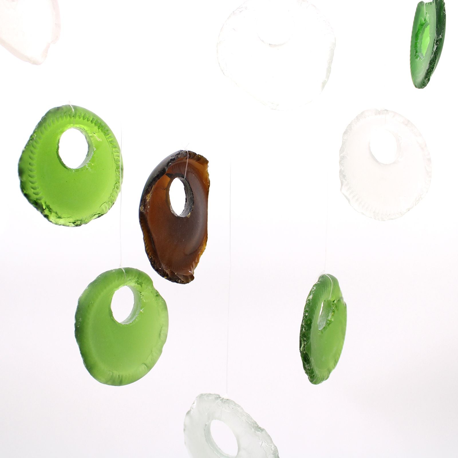 Bottle Bottoms Chime Assorted Recycled Glass Wind Chimes