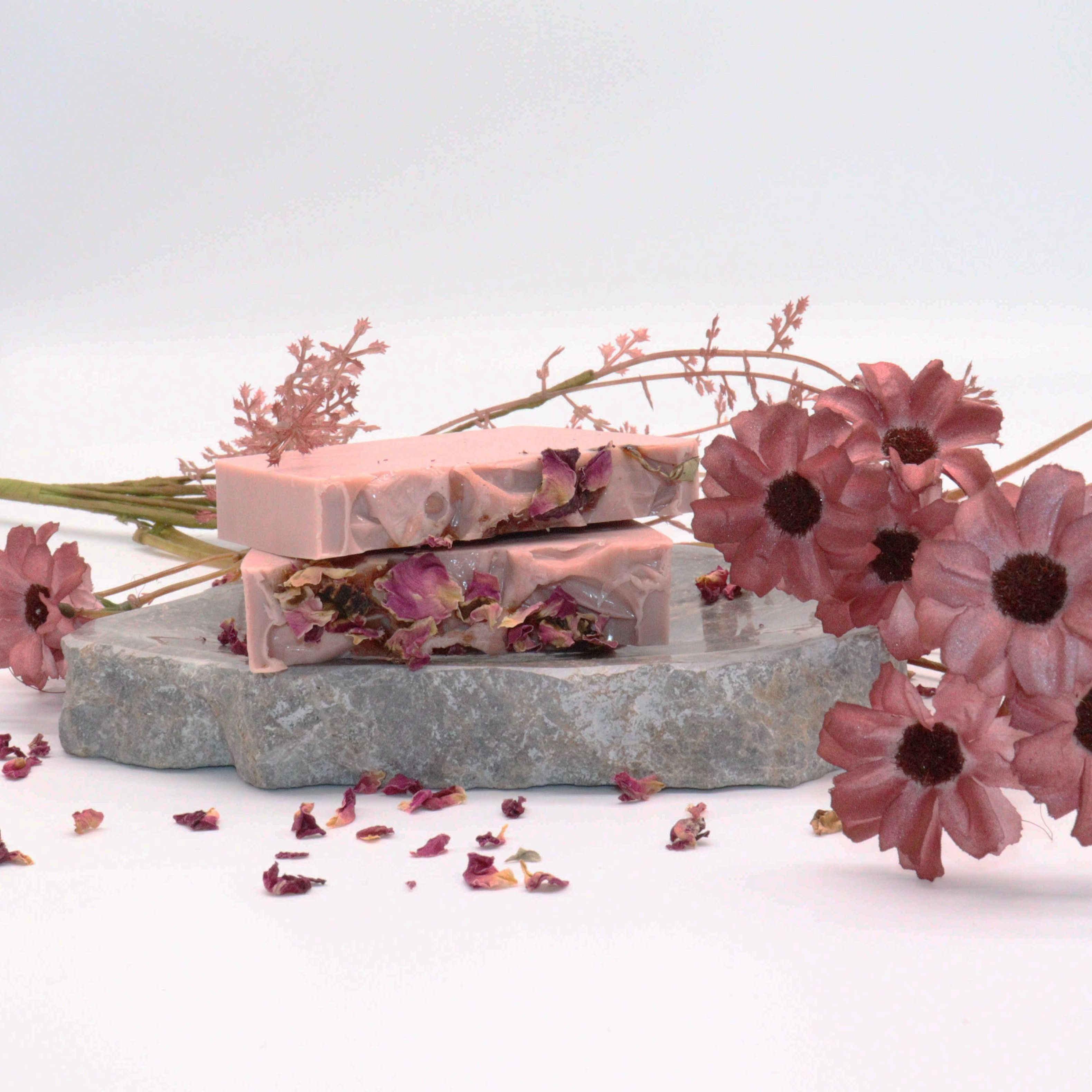 Pack of 13 Rose and Vanilla Soap Bars for Elegant Bathing Use