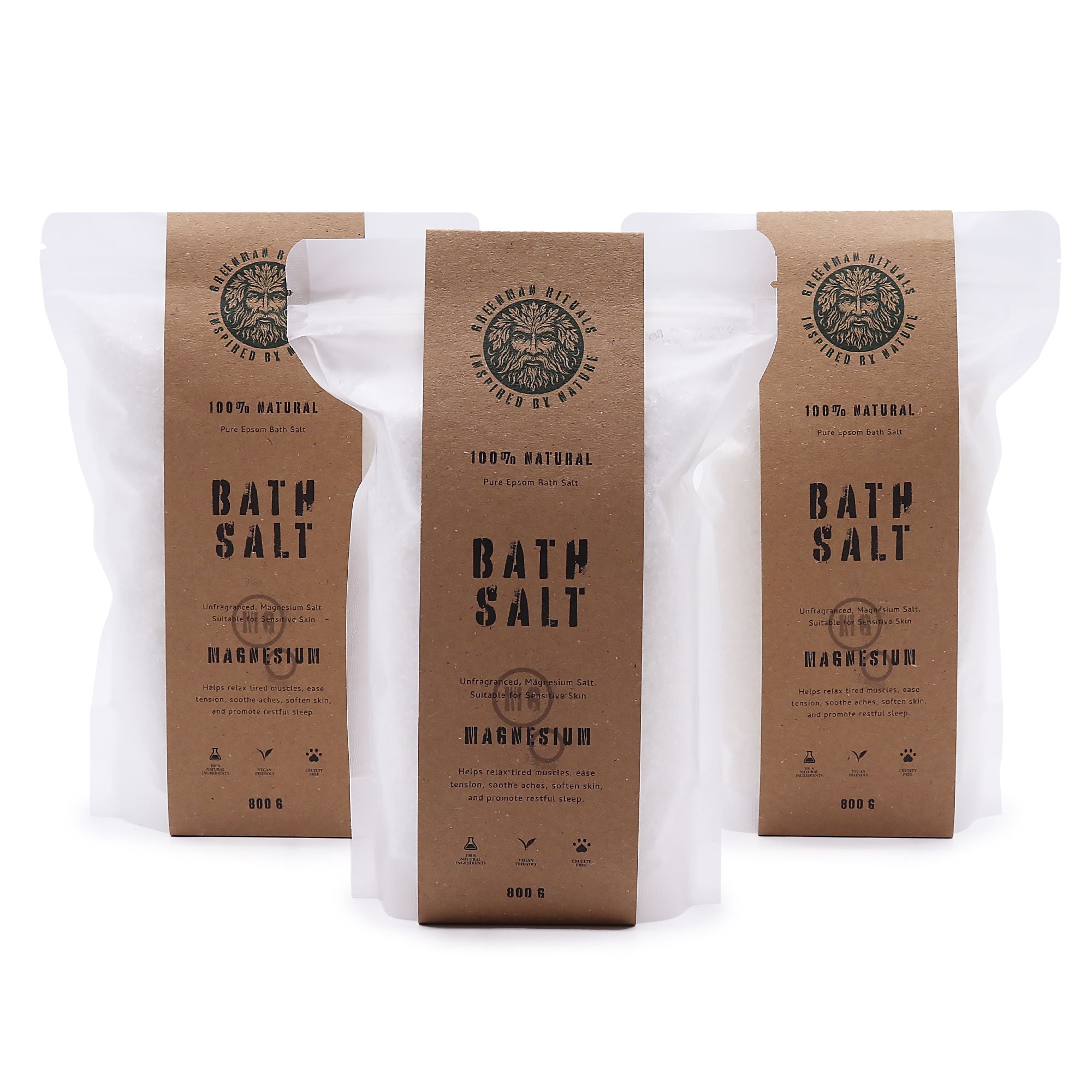 Greenman Rituals Magnesium Epsom Bath Salt Pure Formula 800g