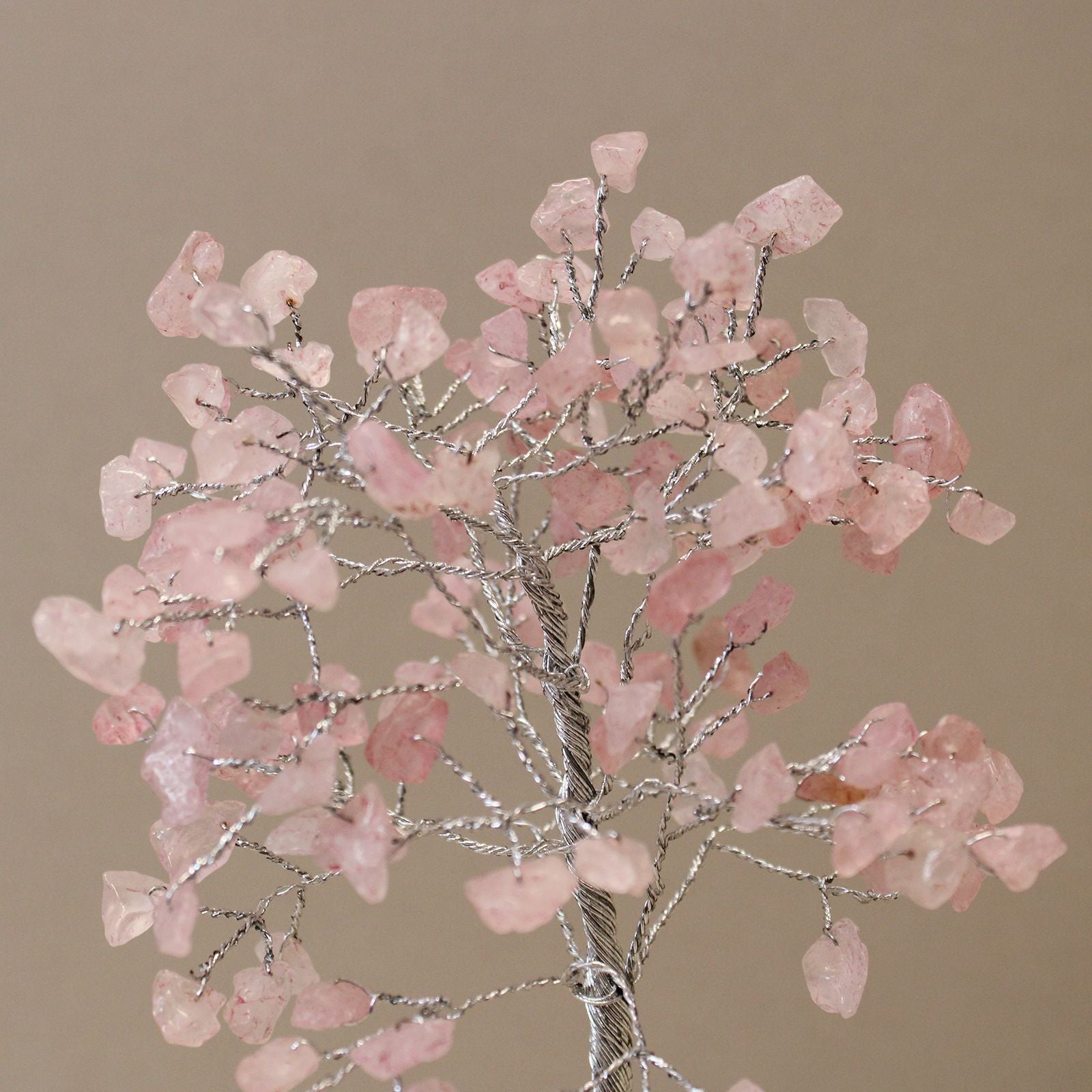 Rose Quartz Gemstone Tree with Orgonite Base 160 Stones Design