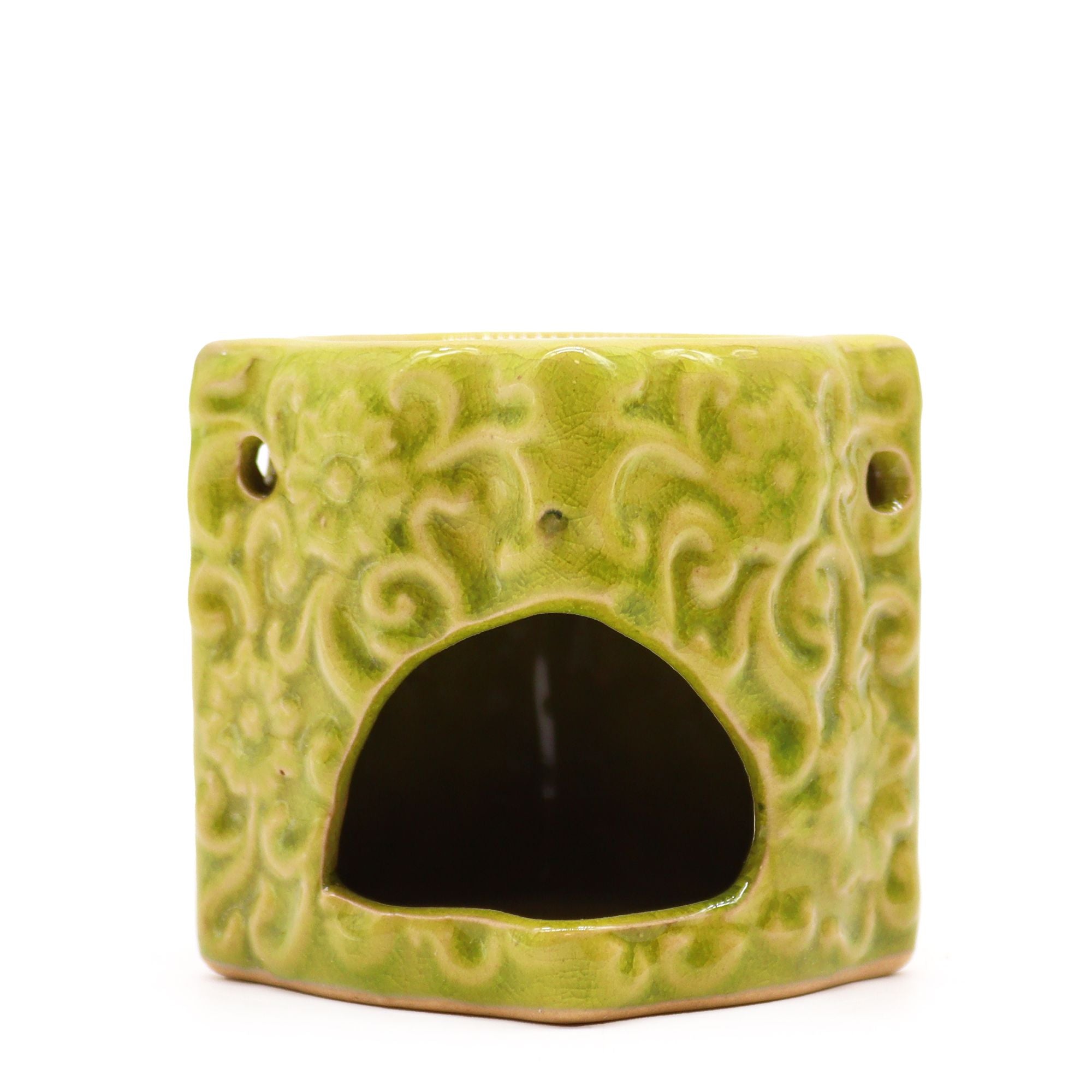 Classic Small Square Floral Oil Burners for Home Fragrance Use