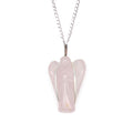Gemstone Guardian Angel Pendant with Rose Quartz and Chain
