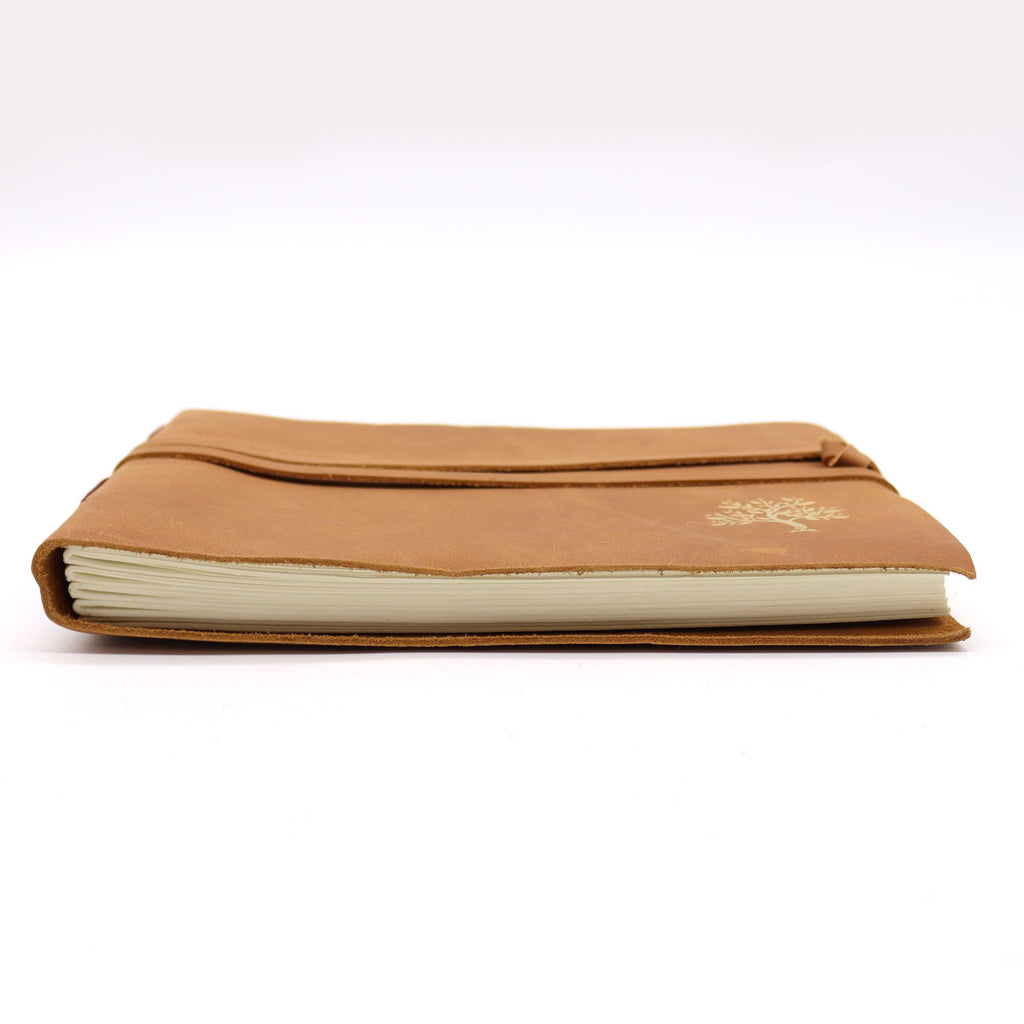 Leather Sketchbook Golden Tree with 144 Pages for Artists