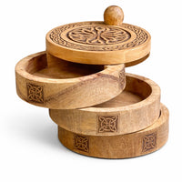 Celtic Carved 3 Tier Revolving Box
