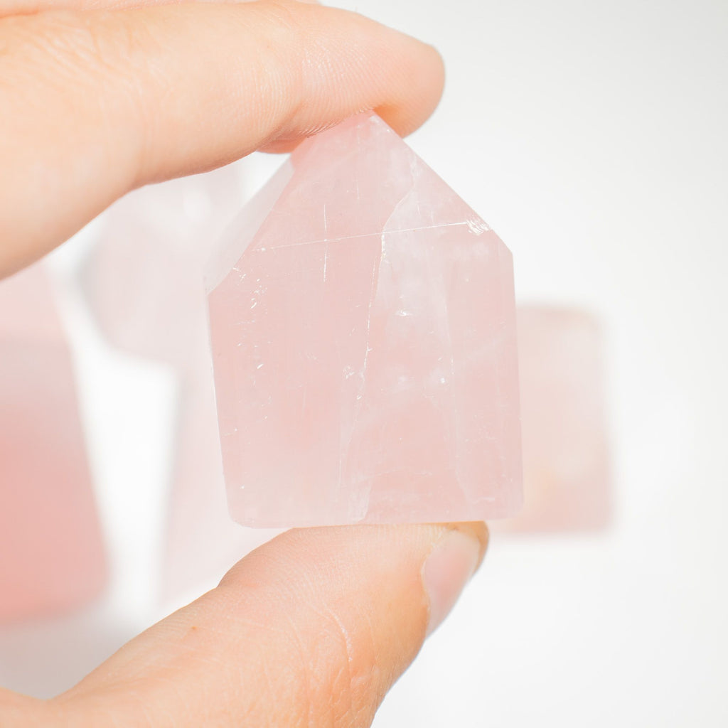 Gemstone Points Indian Rose Quartz 6cm Elegant Decorative Accent
