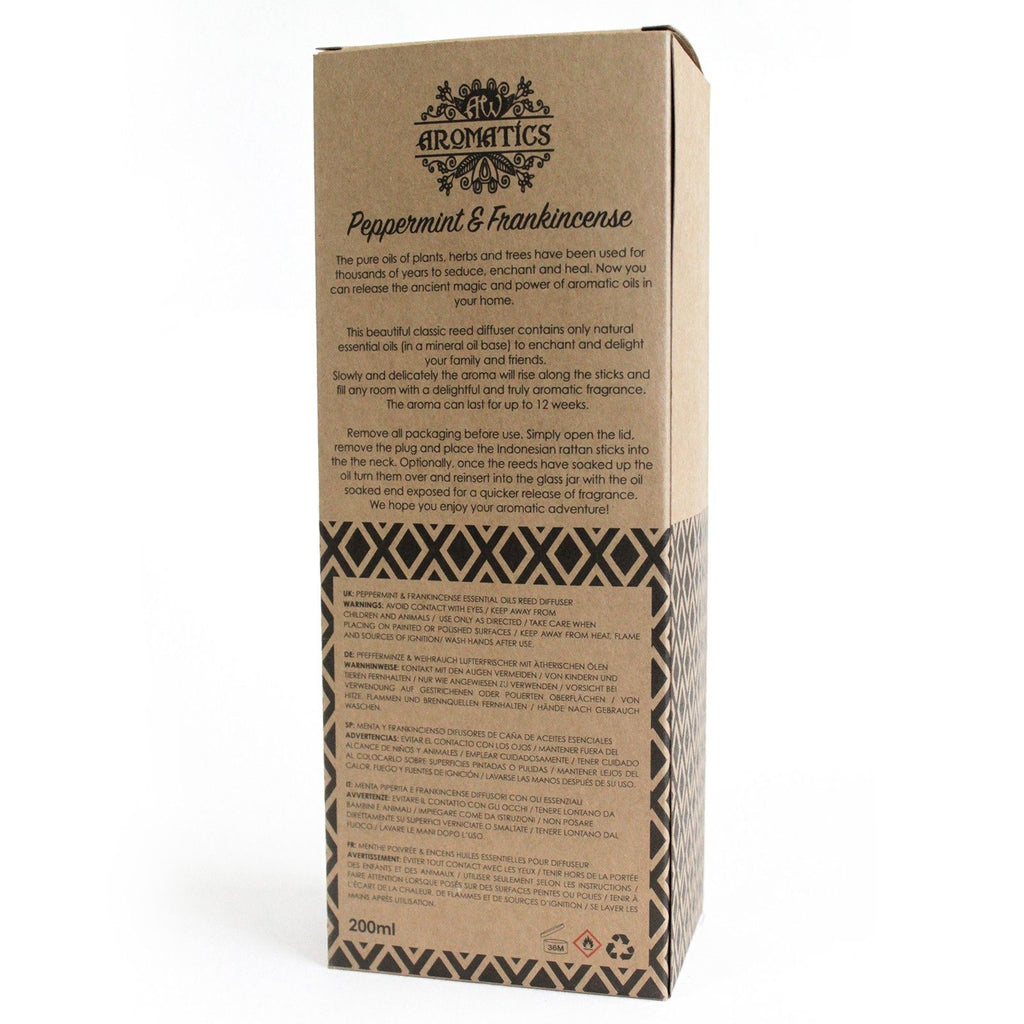 200ml Peppermint and Frankincense Essential Oil Reed Diffuser Set