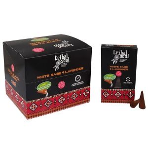 Tribal Soul Backflow Incense Cones with White Sage and Lavender Aroma