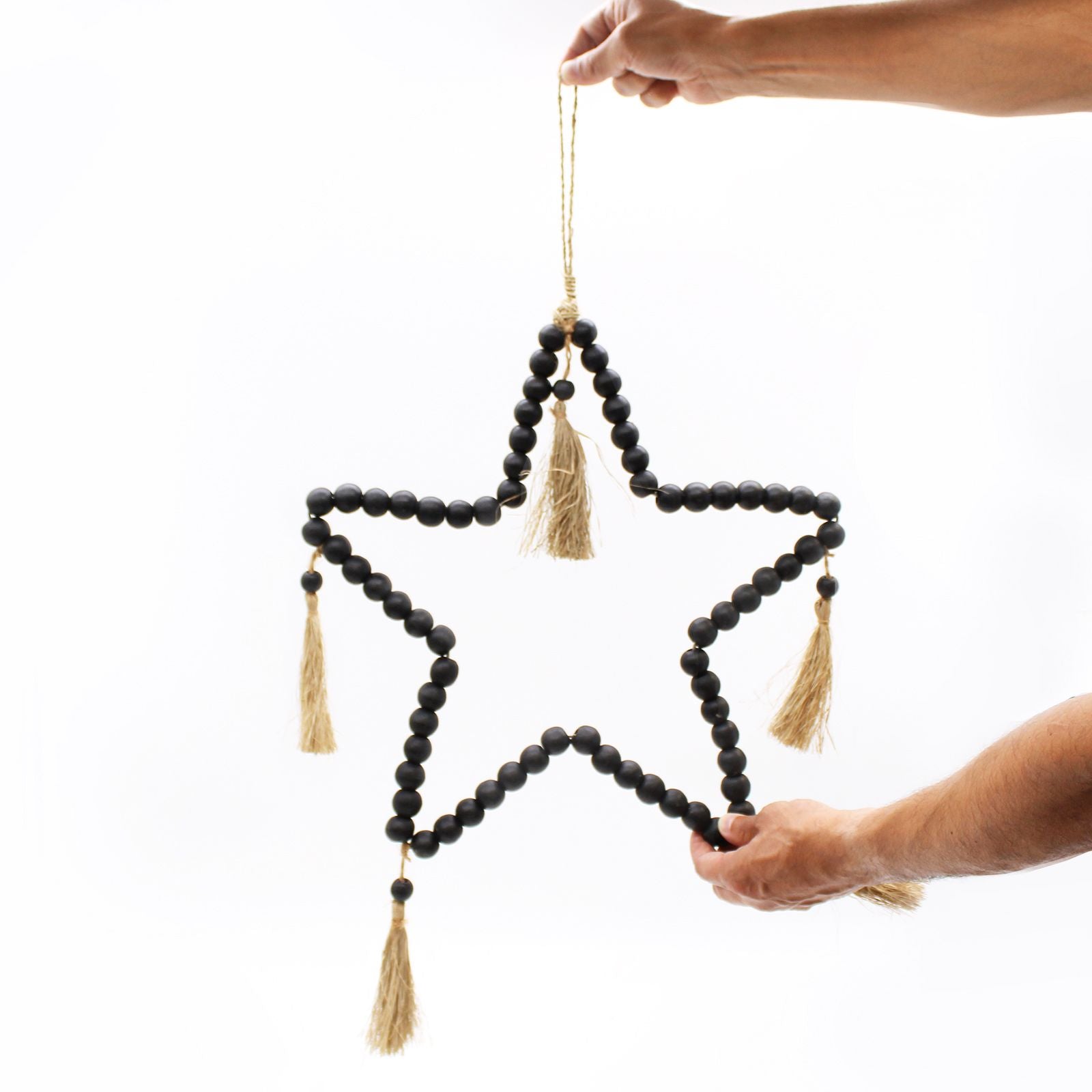 Large Bead Star Mobile 58x38cm for Natural Wall Art Decor