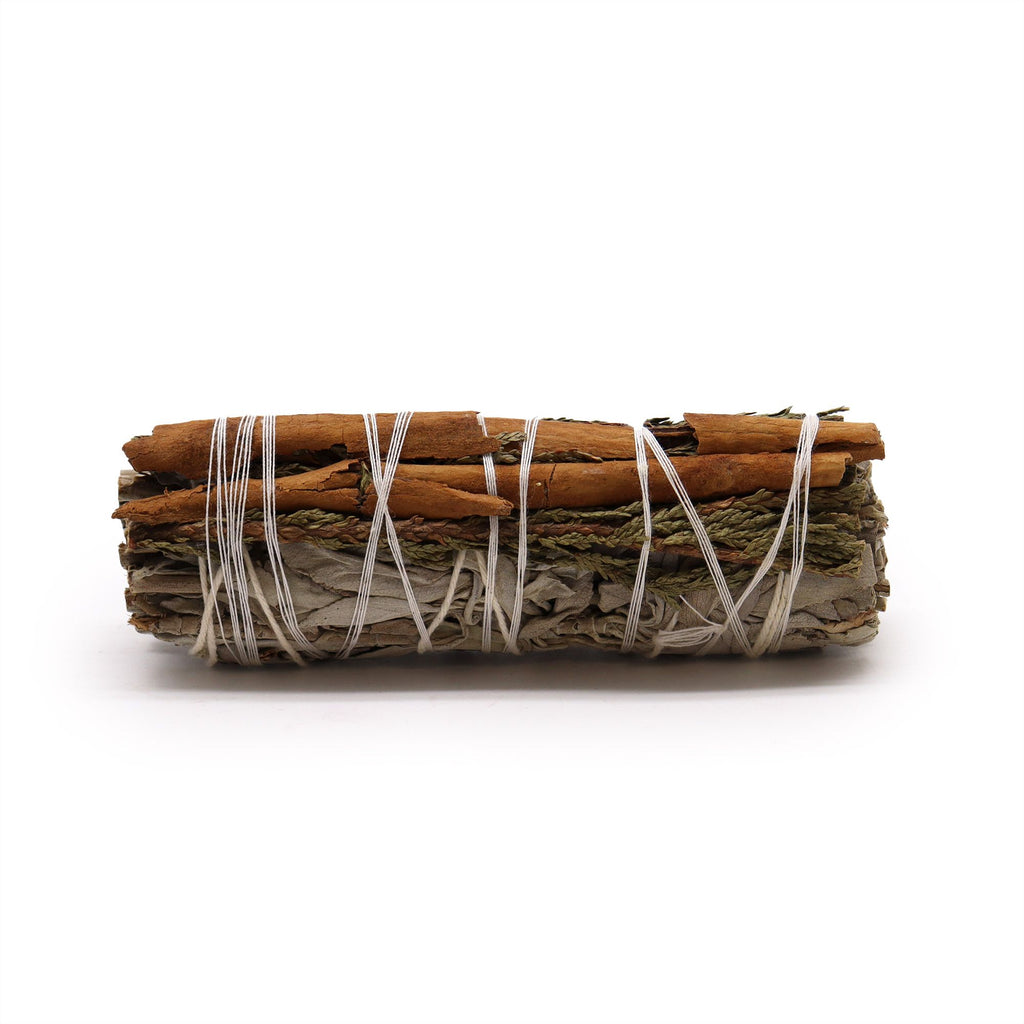 Smudge Stick White Sage Cedar and Cinnamon for Home Cleansing