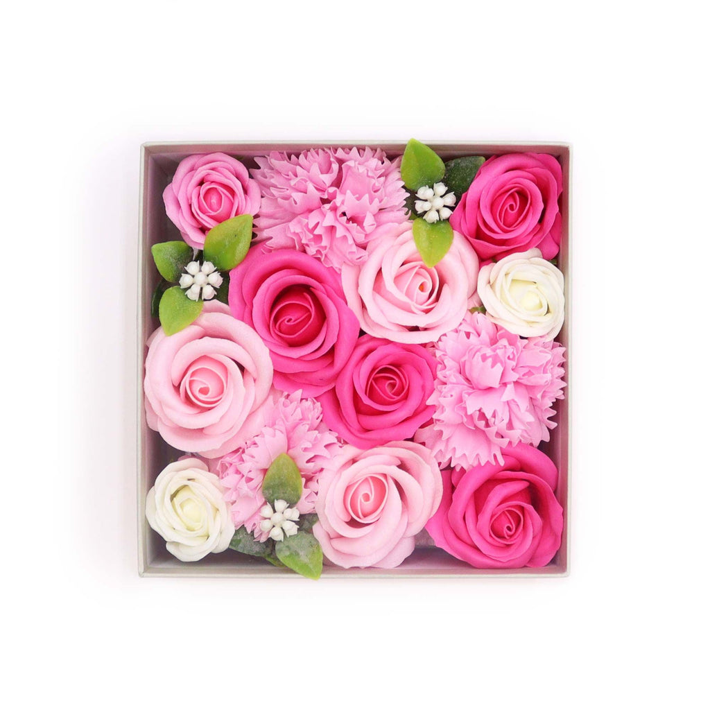 Square Box Baby Blessings Pinks Soap Flower Gift for Newborns