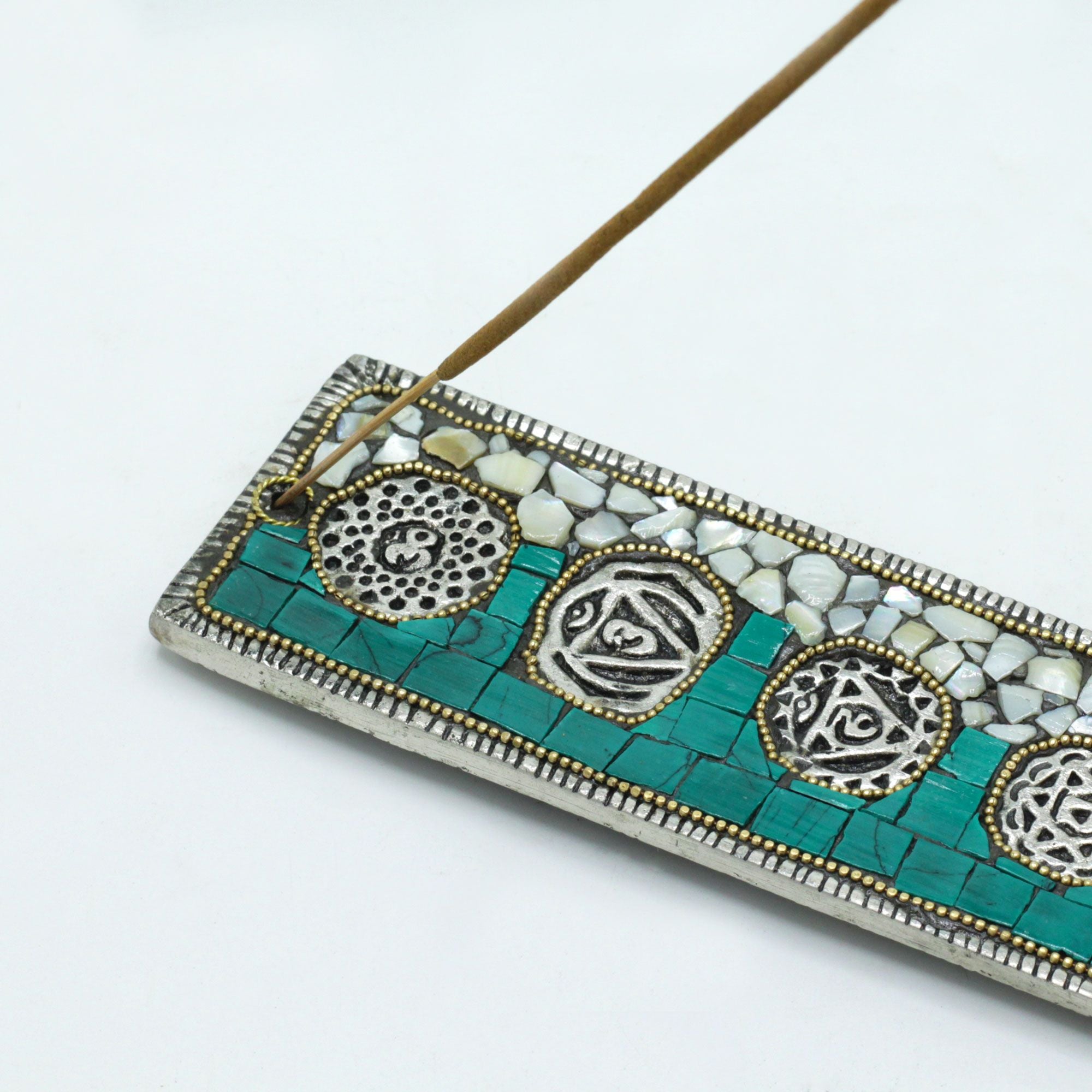 Seven Chakra Tibetan Decor Incense Holder with Mosaic Design