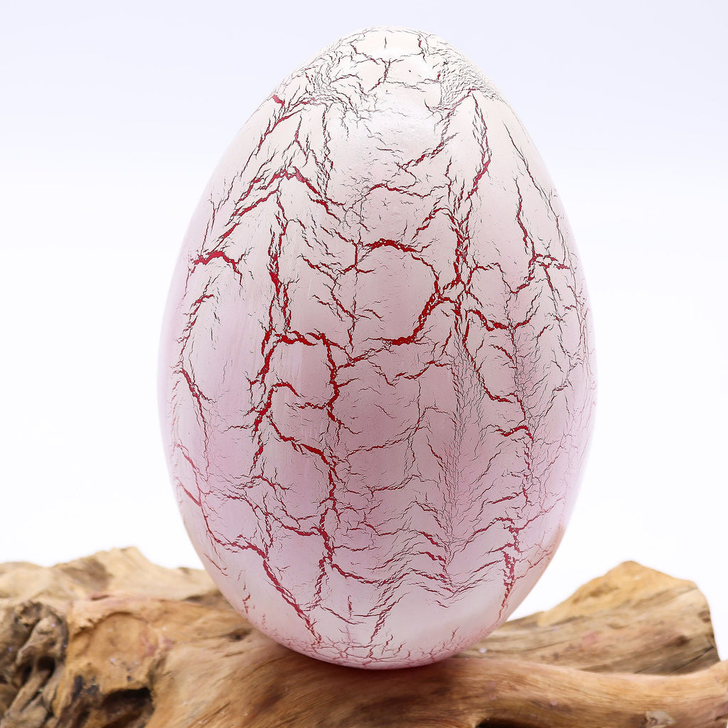 DriftGlow Lamp with Crackle Fire Egg Shade in Orange Finish