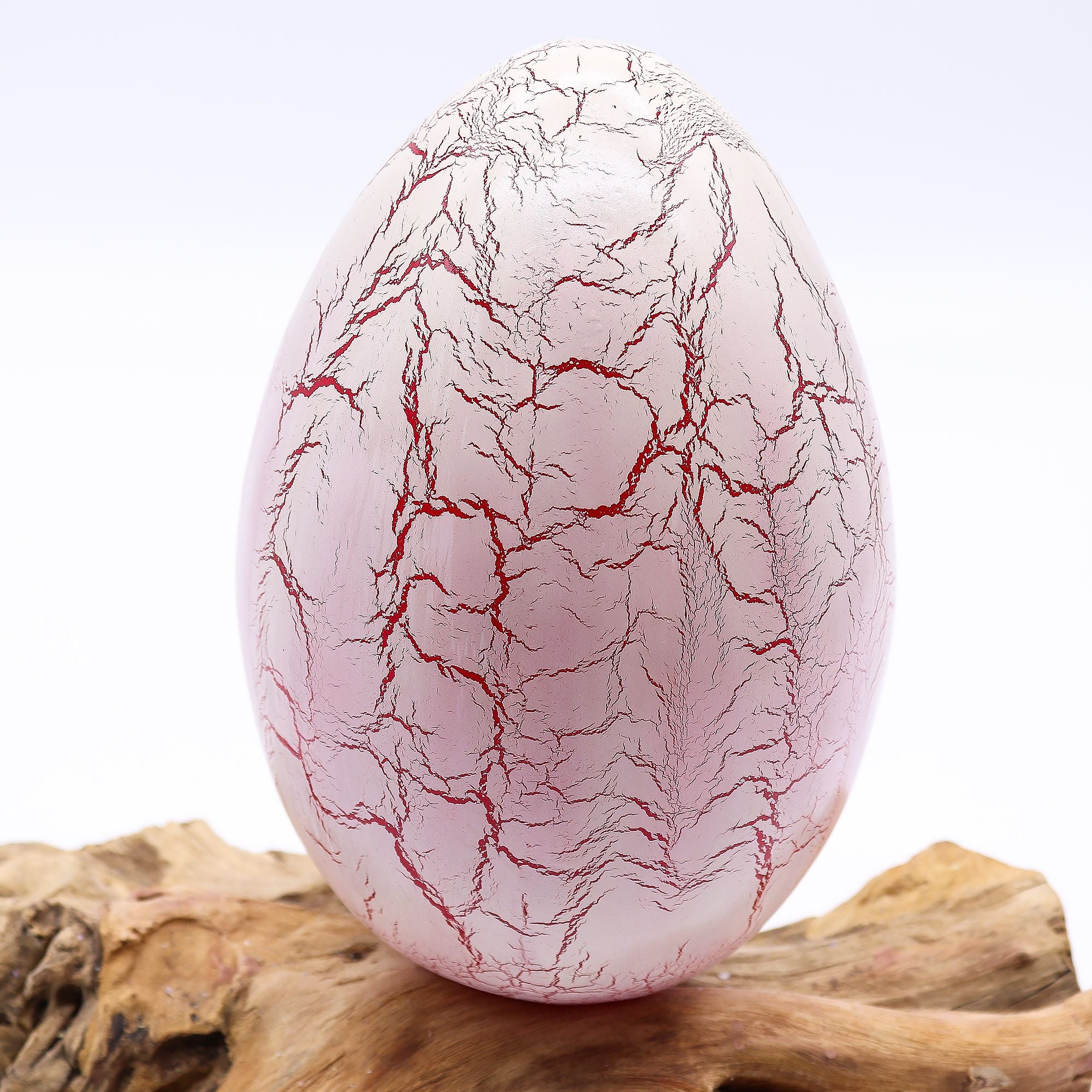 DriftGlow Lamp with Crackle Fire Egg Shade in Orange Finish