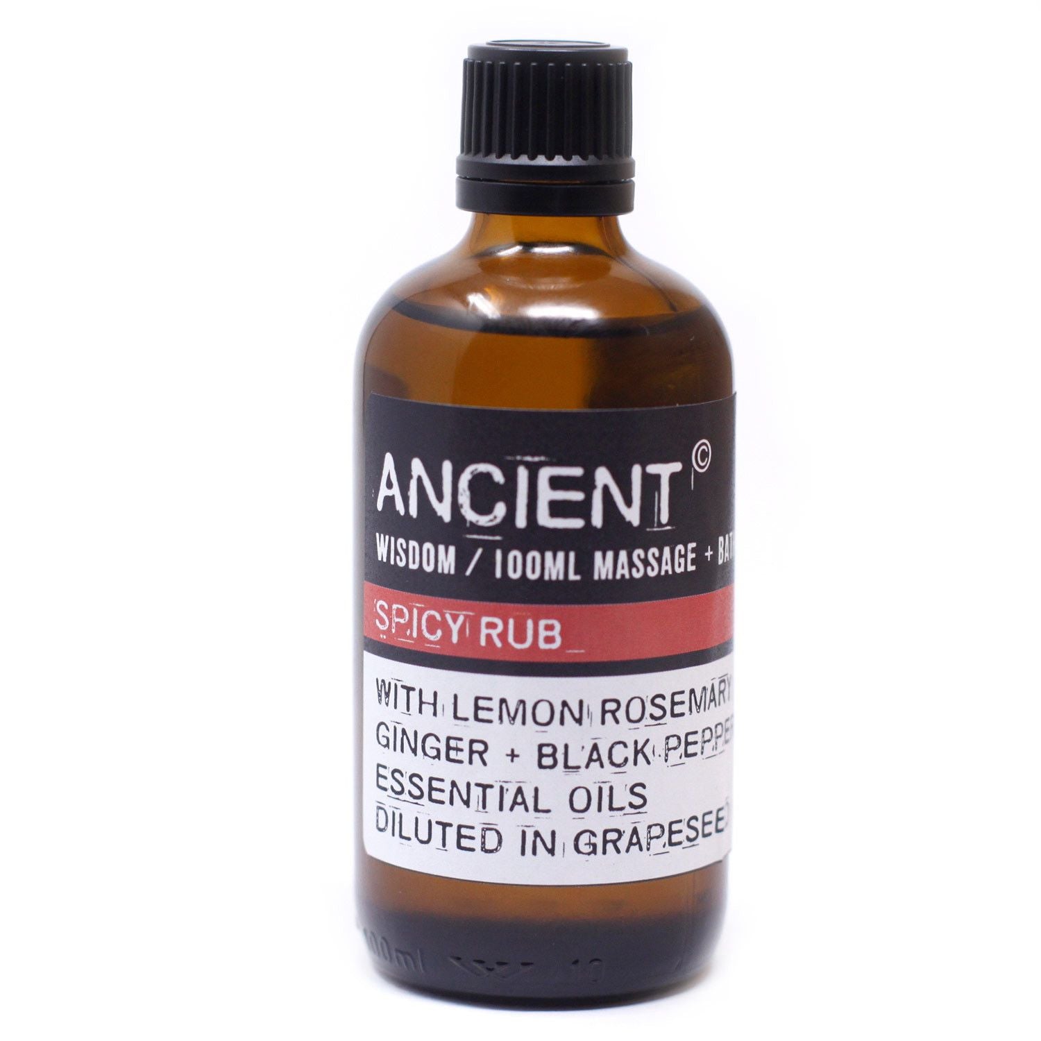 Spicy Rub Massage Oil 100ml with Lemon Rosemary and Ginger Blend