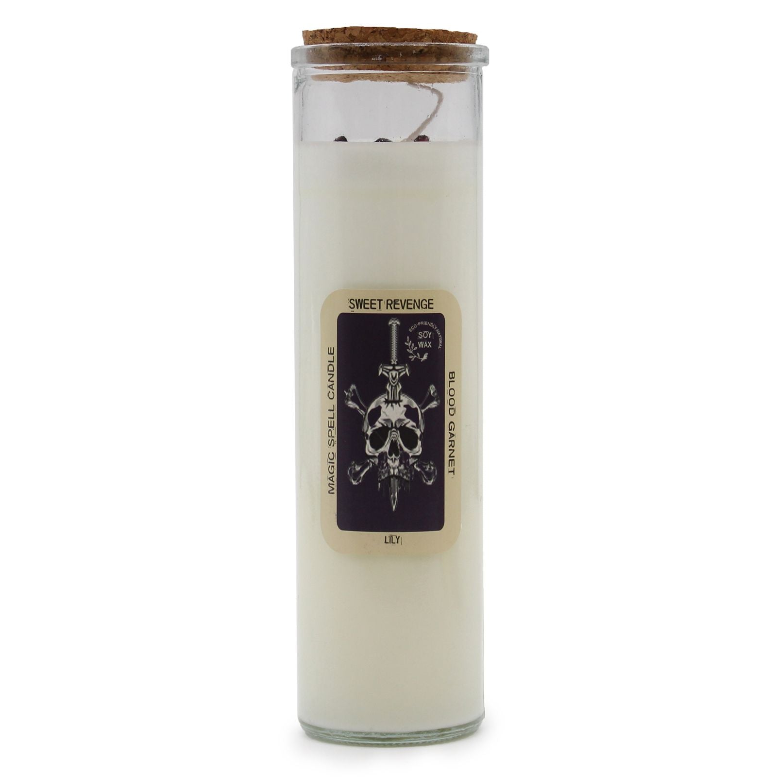 Magic Spell Candle Sweet Revenge with Blood Garnet and Lily Scent