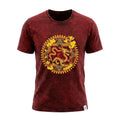Nomad Sari Stonewashed Cotton T Shirt with Dragon Mandala Design