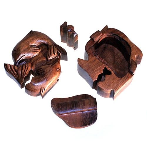 Bali Magic Box Dolphins Puzzle Box for Unique Gift Giving Fun