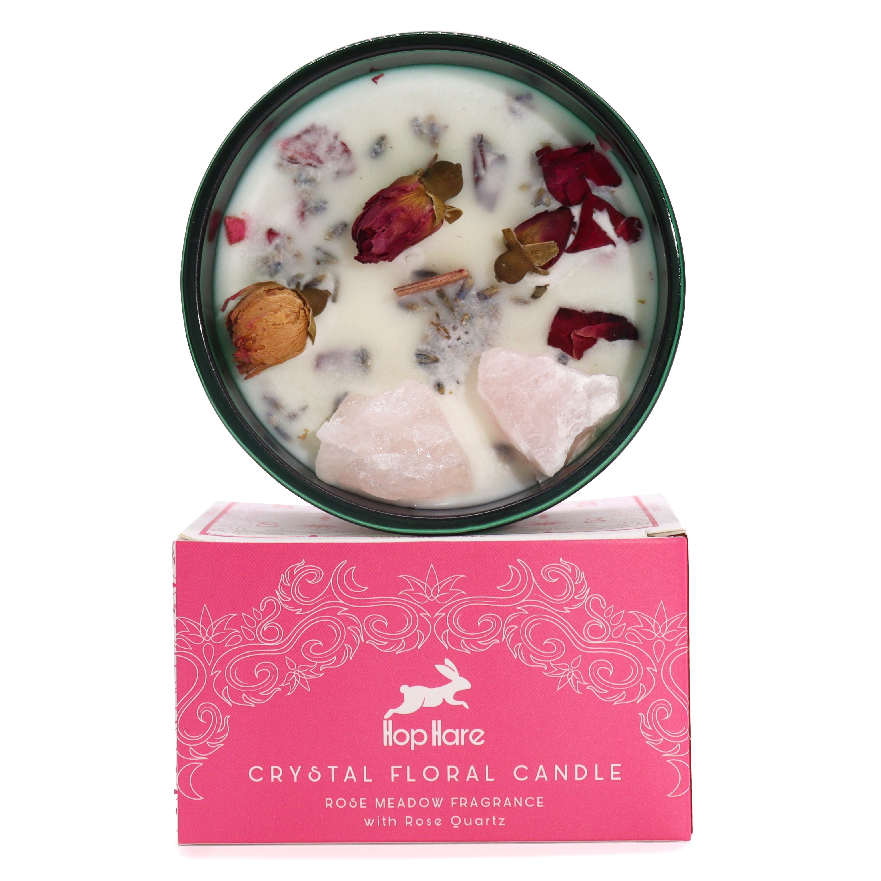 Lovers Crystal Candle with Rose Quartz and Tarot Gift for Decor