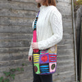 Stylish Ethnic Sling Bag with Purple Spiral Design for Everyday Use