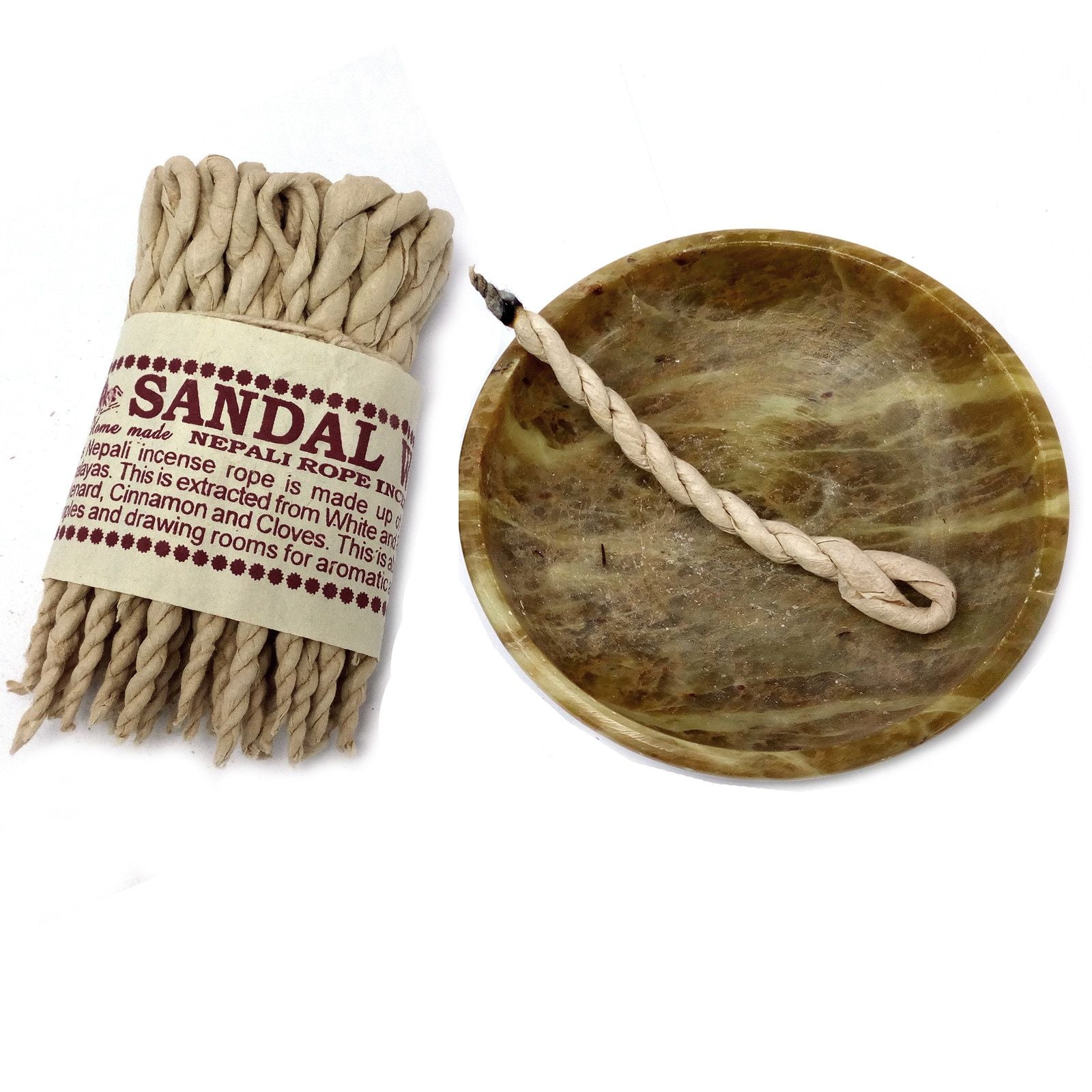 Pure Herbs Sandalwood & Spice Rope Incense for Home Fragrance