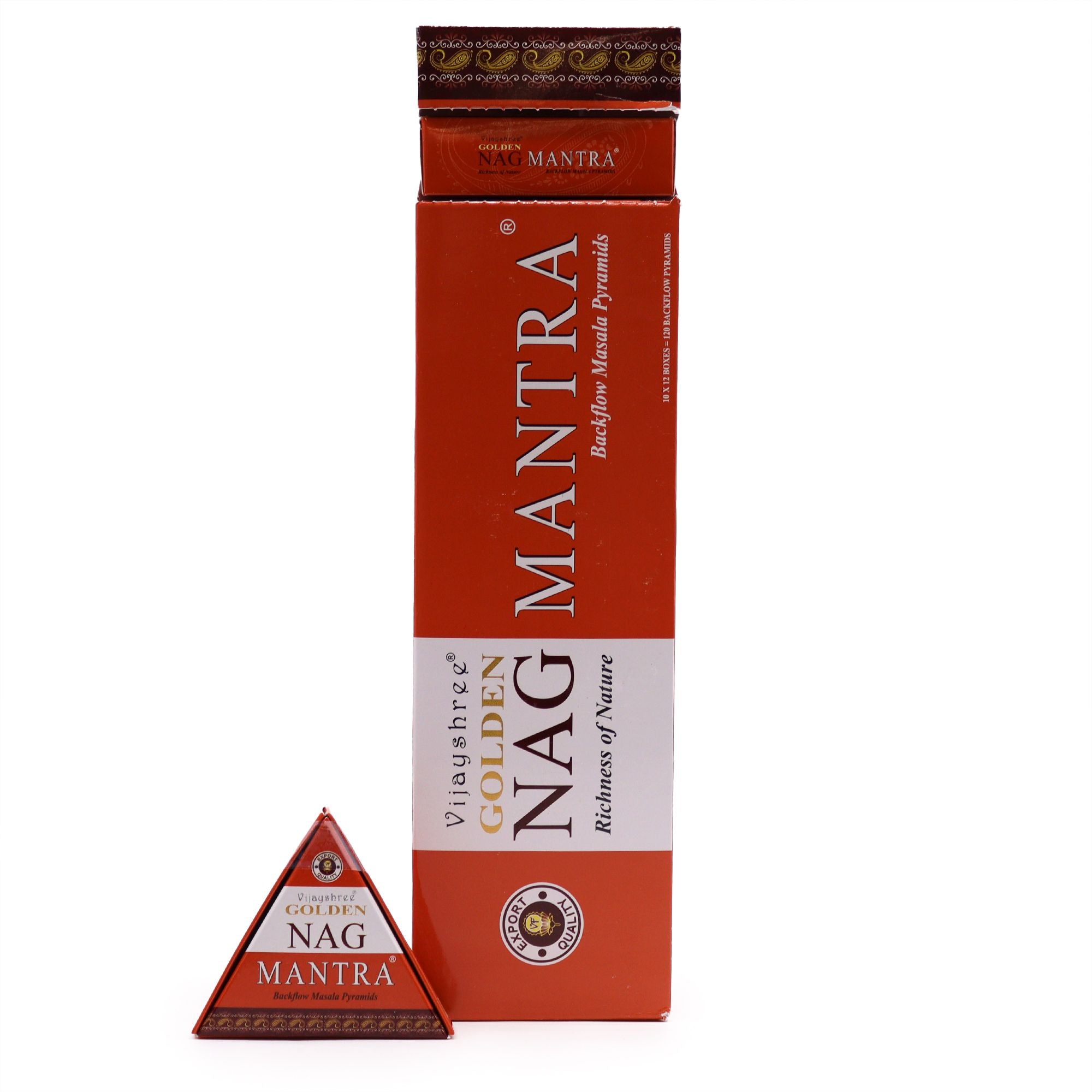 42g Jumbo Golden Nag Mantra Backflow Incense Cones for Tranquility