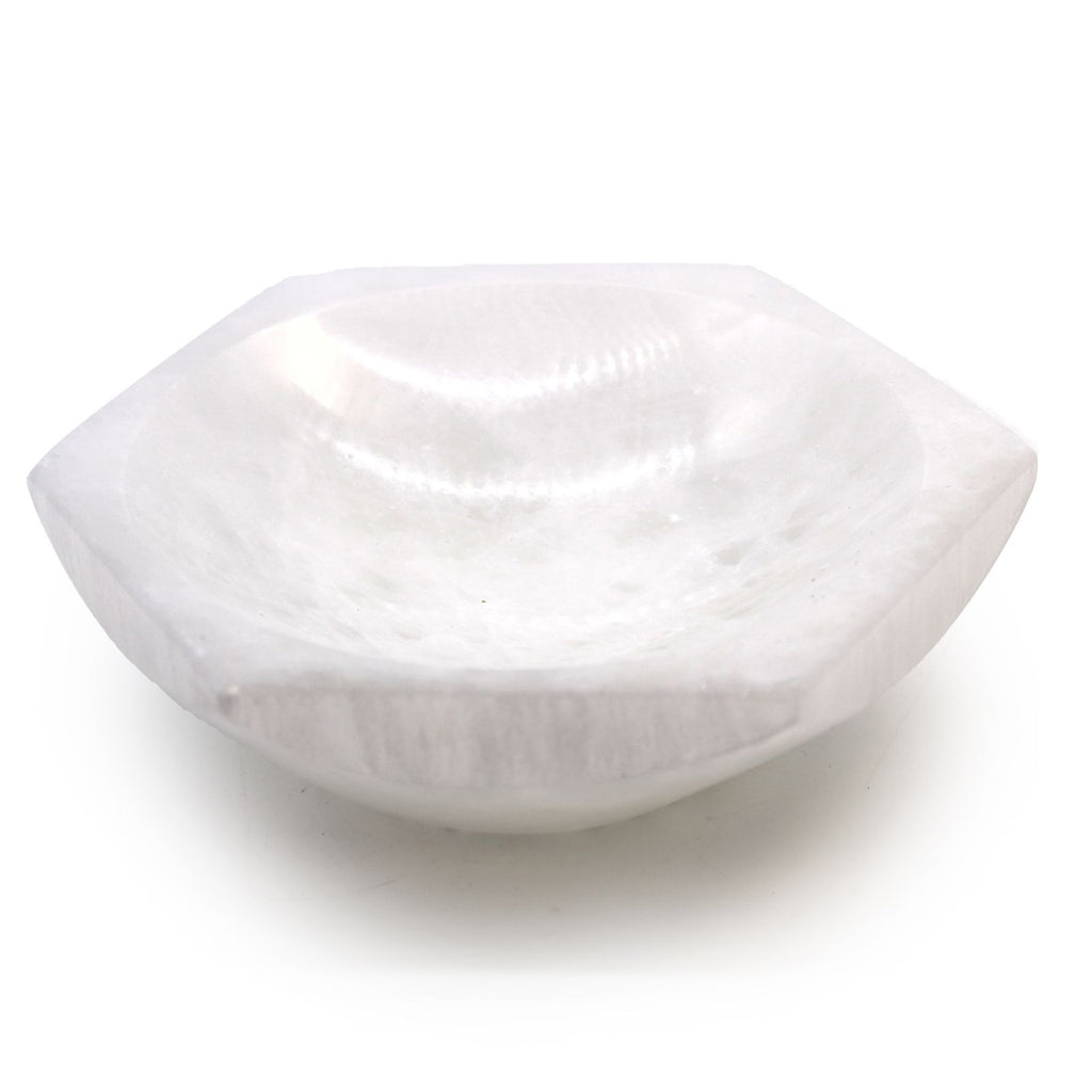 Selenite Hex Bowl 15cm for Elegant Home Decor and Display