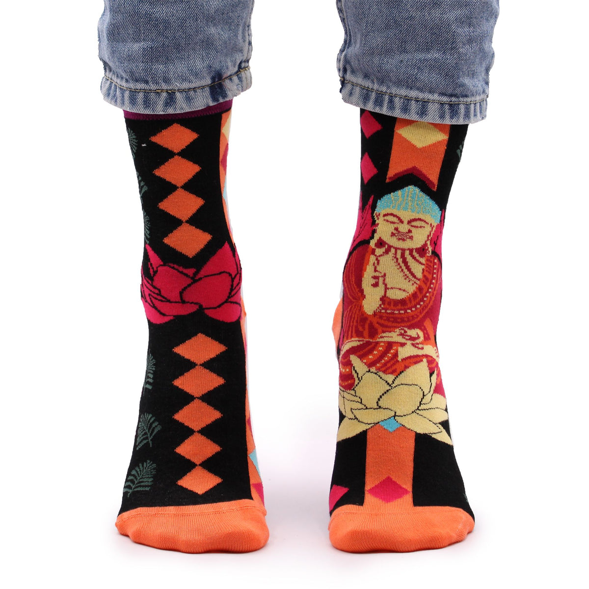 Hop Hare Bamboo Socks S/M - Pink Buddha & LotusÂ