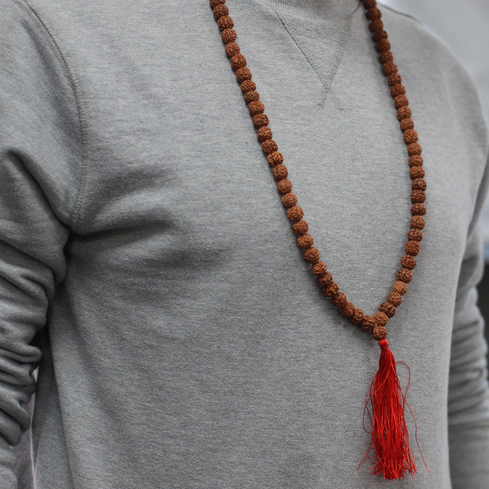 108 Brown Rudraksha Mala with Chunky Tassel for Stylish Looks