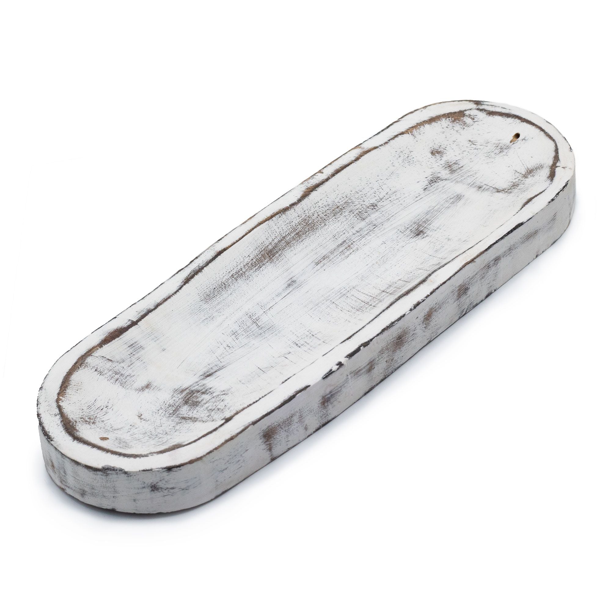 Large Classic Whitewash Incense Tray 30x10cm for Home Decor