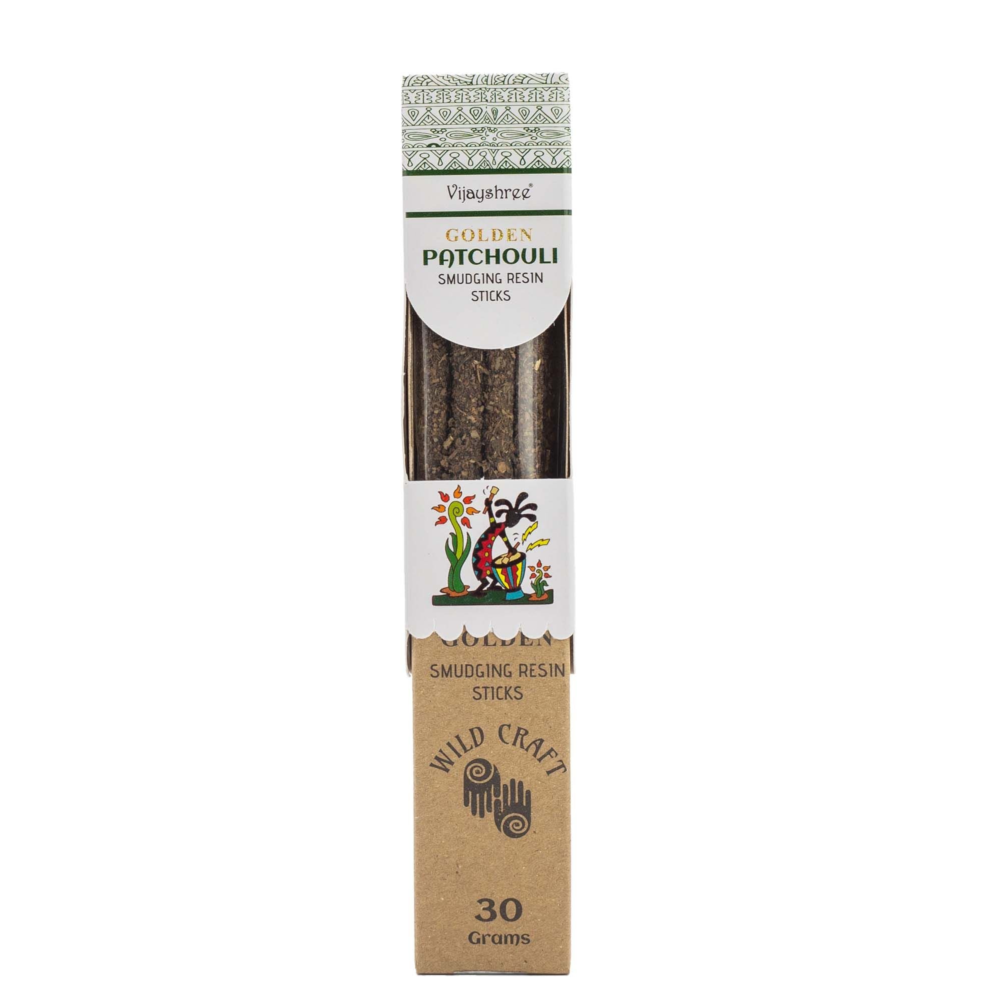 Golden Patchouli Smudging Resin Sticks 30g for Aromatic Spaces