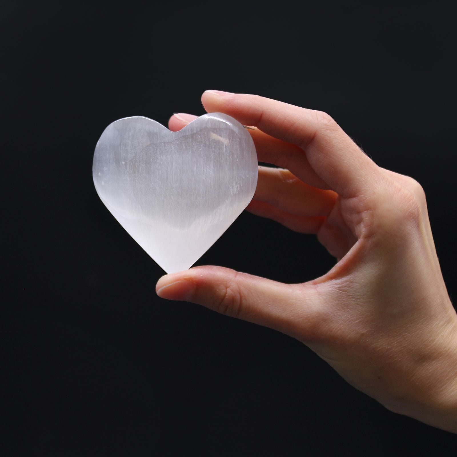 Selenite Heart Decorative Piece 7 to 8cm for Home Decor