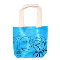 Tye Dye Cotton Bag with Lotus Buddha Design in Vibrant Blue