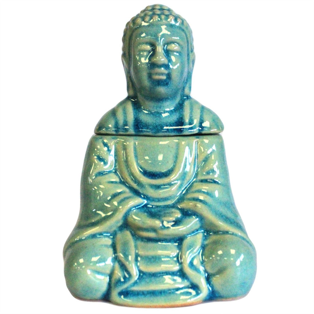 Sitting Buddha Oil Burner in Blue for Fragrance Oils and Melts