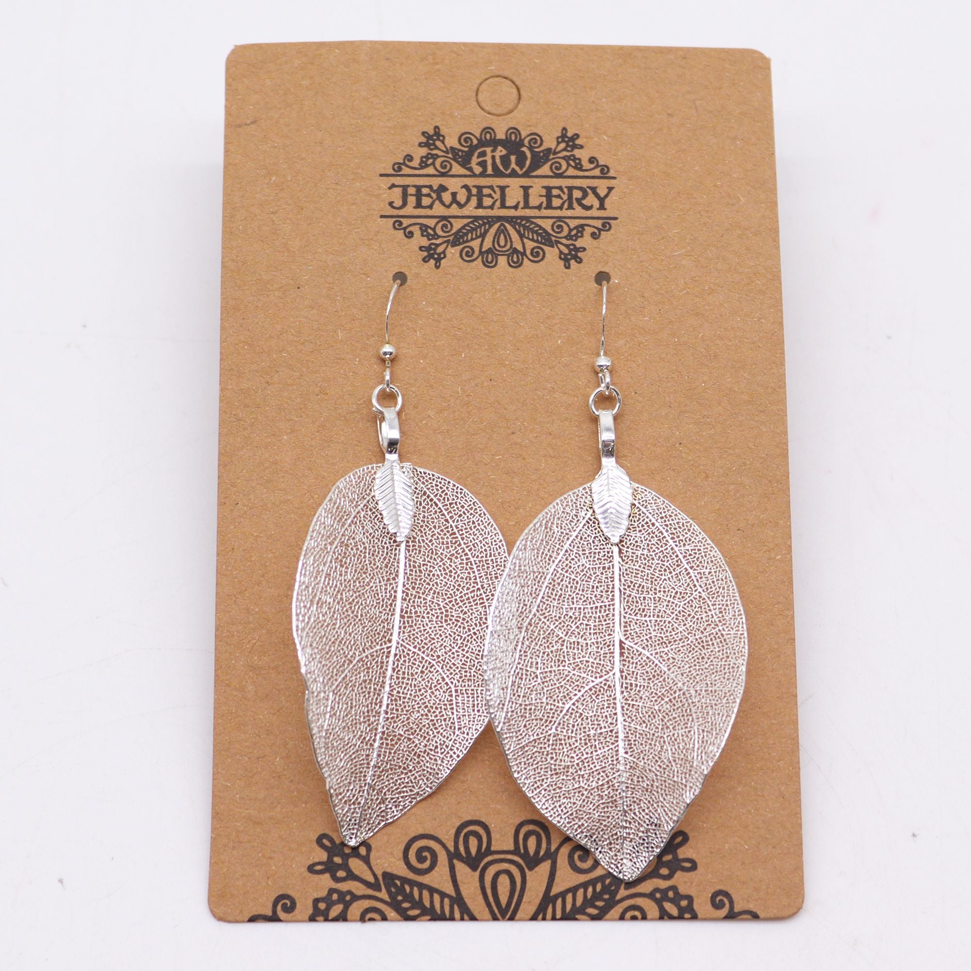 Bravery Leaf Earrings Unique Silver Leaf Jewellery for Nature Lovers